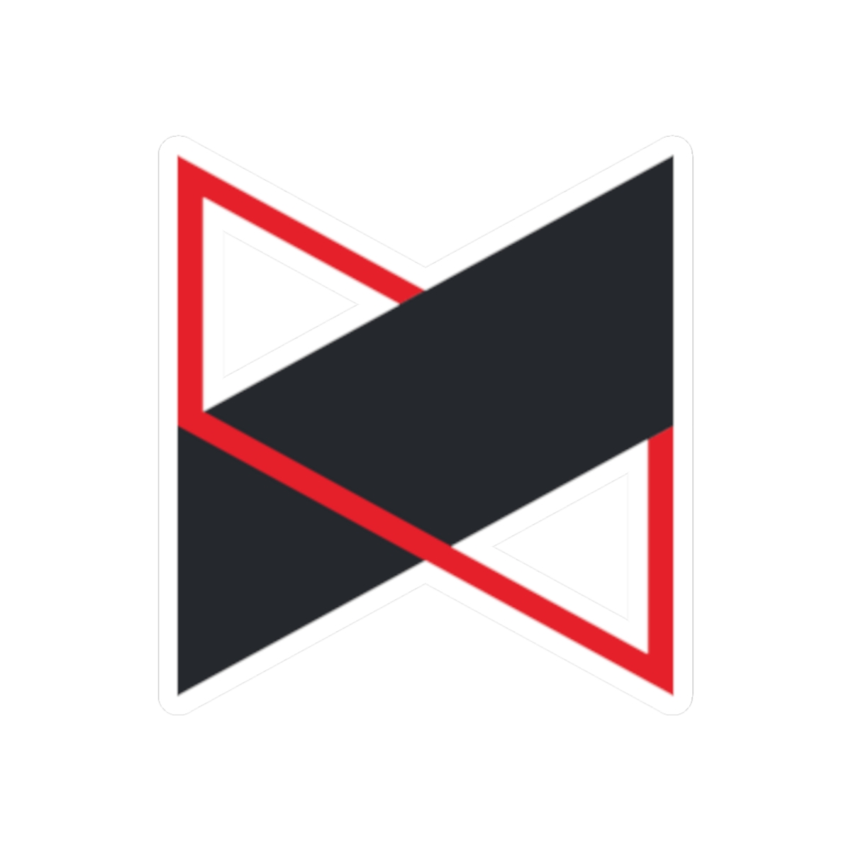 Geometric Red Black Ribbon Sticker | Kiss-Cut Vinyl Decal | MKBHD