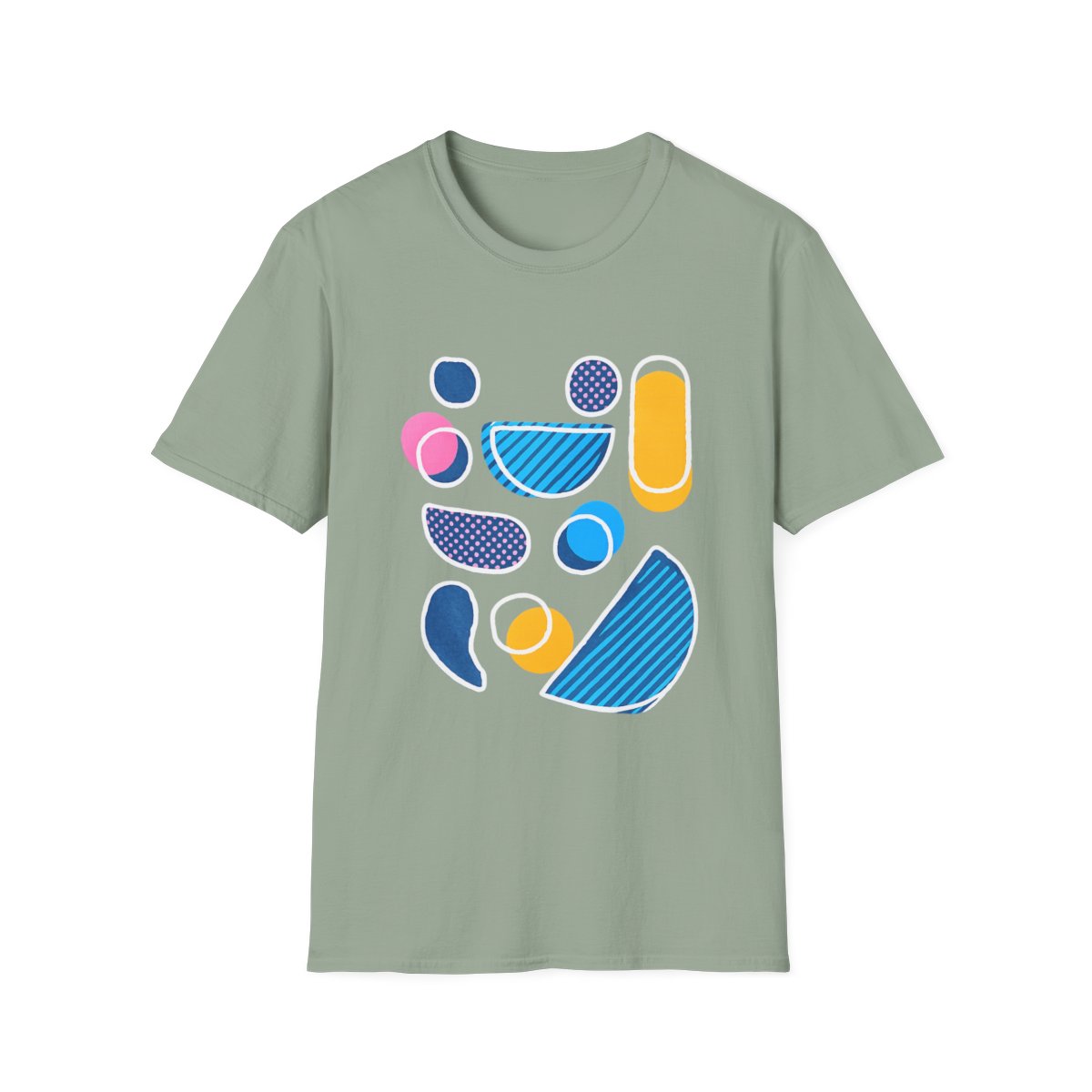 Abstract Geometric Shapes T-Shirt | Colorful Modern Art Top | MKBHD - alternate angle 3, merchandise
