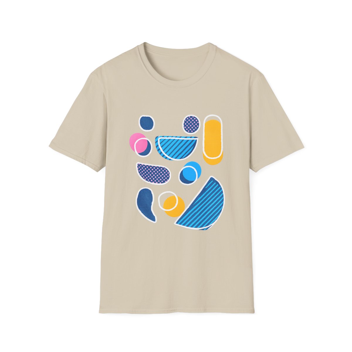 Abstract Geometric Shapes T-Shirt | Colorful Modern Art Top | MKBHD - alternate angle 2, merchandise