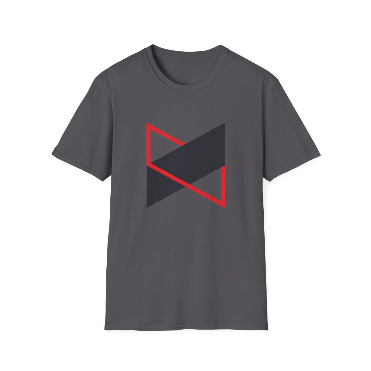 Geometric Red Triangle with Black Bar T-Shirt | Minimal Abstract Tee | MKBHD - alternate angle 4, merchandise