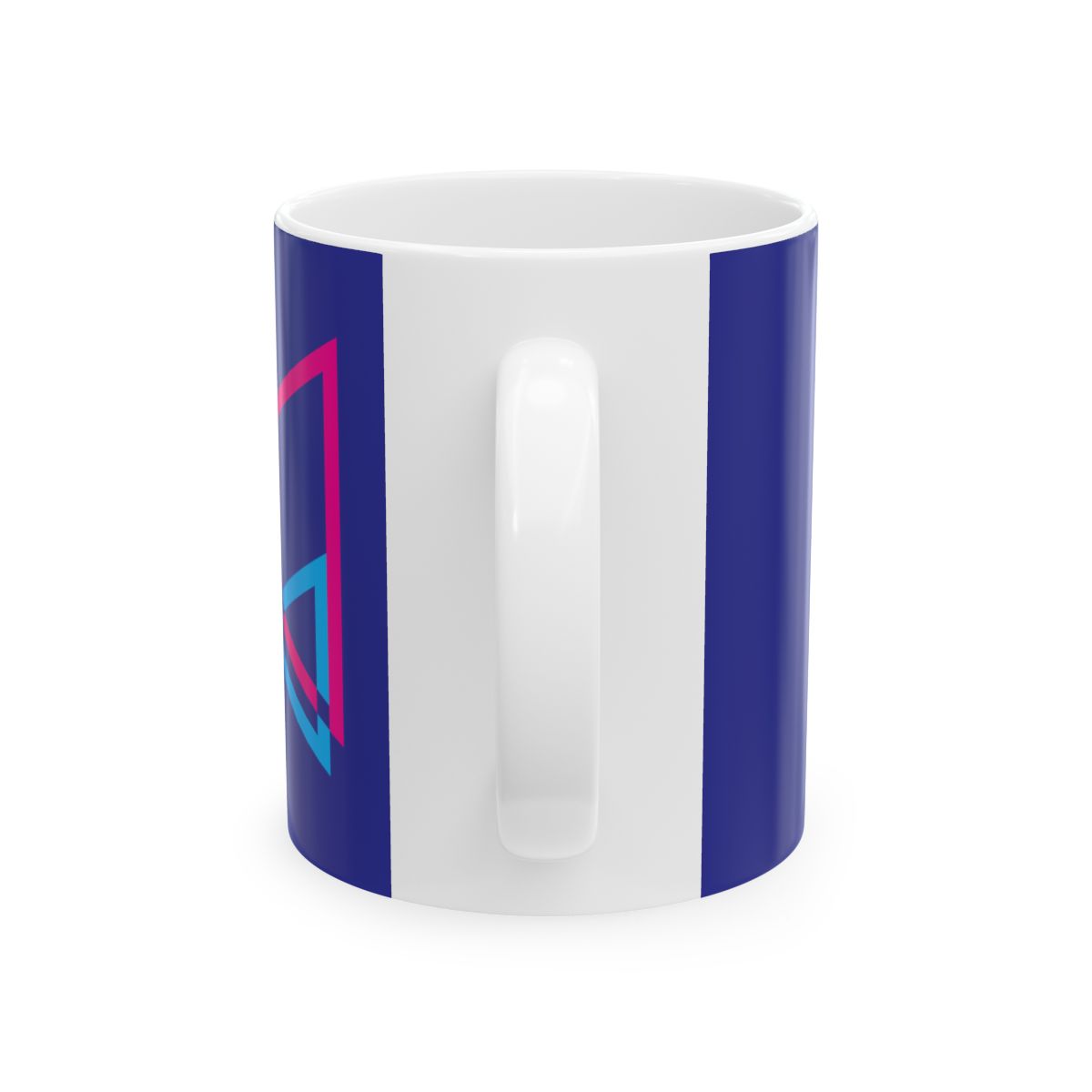 Neon Geometric Triangles Mug | Ceramic Coffee Cup | MKBHD - alternate angle 2, merchandise